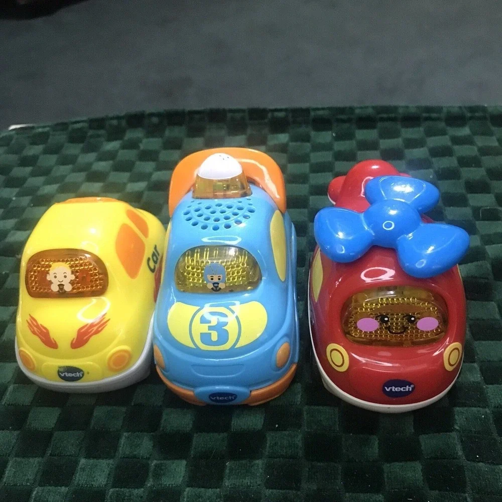 VTech Go Go Smart Wheels Race Car Helicopter Car Light & Sound Works Lot Of 3